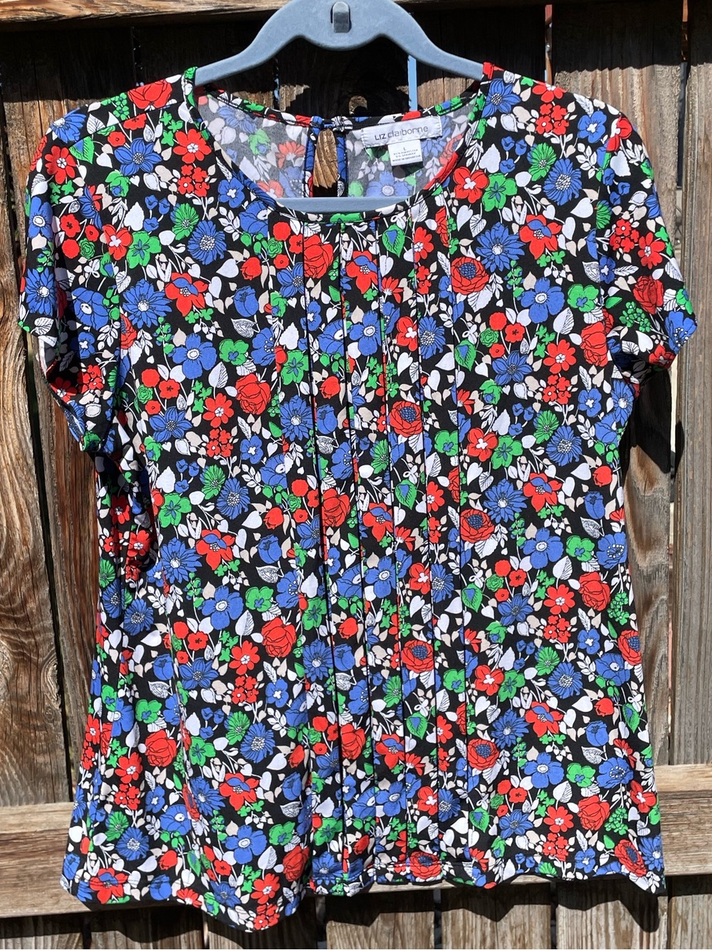 Liz Claiborne Floral Short Sleeve Blouse